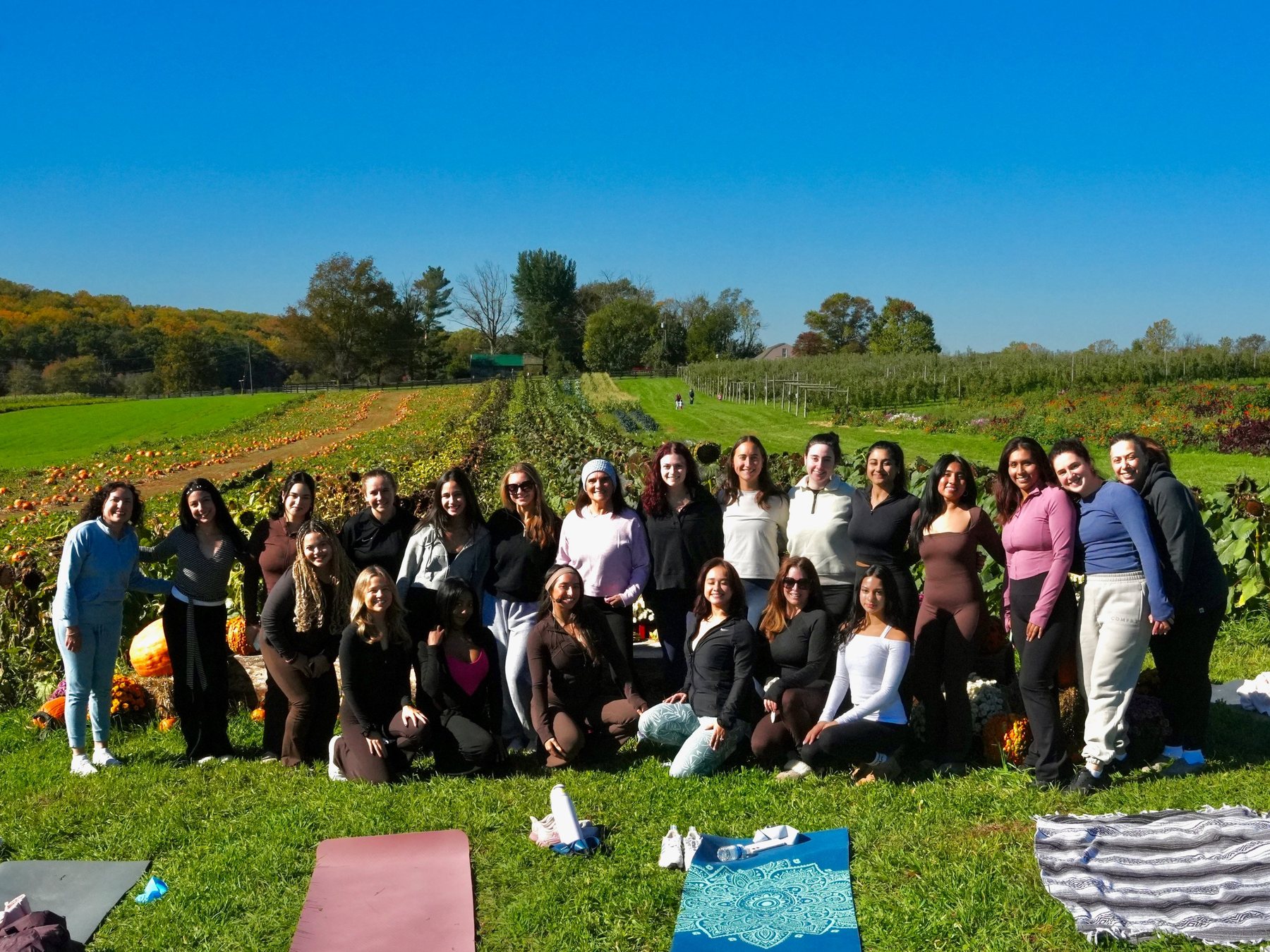 Pumpkins & Pilates group photo at Annie&rsquo;s Orchard, Cream Ridge, NJ